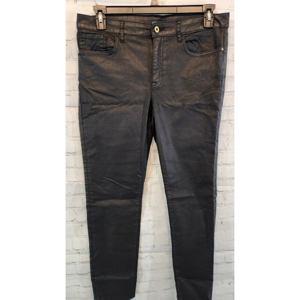 Tommy Hilfiger Jeans Greenwich Skinny Mid-rise Stretch Black Wax Denim Womens 14 - Picture 4 of 13